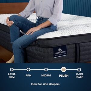 Serta iComfortPro - Dartmouth 15" Plush Pillow Top Queen Latex Foam Mattress - Cooling System, 5 Support Zones, and Responsive Latex Foam - 100 Night Trial and CertiPUR-US Certified