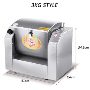 Commercial Dough Mixer,Electric Dough Mixer,Automatic Flour Mixer,Stainless Steel Food Mixer Kitchen Electric Standing Mixer,With 30 Minutes Timer,For Making Pizza Noodles(3kg)