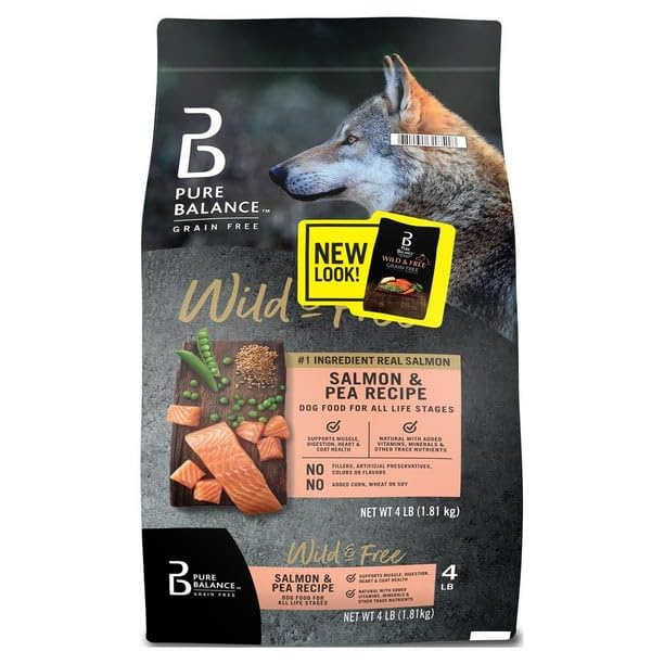 FYNORI Wild & Free Salmon & Pea Recipe Dry Dog Food, Grain-Free, 4 Lbs, Natural with Added Vitamins, Minerals, and Other Trace Nutrients