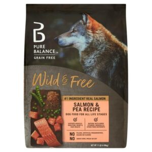 fynori wild & free salmon & pea recipe dry dog food, grain-free, 11 lbs, natural with added vitamins, minerals, and other trace nutrients