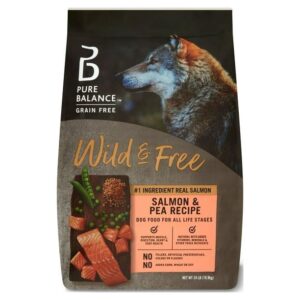 fynori wild & free salmon & pea recipe dry dog food, grain-free, 24 lbs, natural with added vitamins, minerals, and other trace nutrients