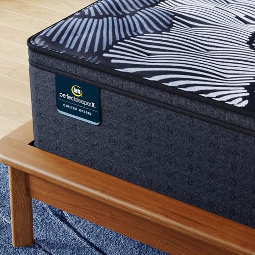 Serta Perfect Sleeper X - Max 15" Plush Pillow Top Queen Quilted Hybrid Mattress - 5 Support Zones and Cooling Tech for a Restorative Sleep - 100 Night Trial, CertiPUR-US Certified