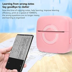 Febuliy Mini Thermal Printer Bluetooth Portable Handheld Sticker Printer 200Dpi USB Charging Small Smart Pink for Office Home