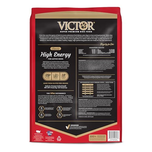 Victor Super Premium Dog Food – High Energy Dry Dog Food for Active Dogs – Gluten Free Dog Food with Beef and Chicken Meal Proteins for Sporting Dogs – All Breeds and All Life Stages, 15 Lb