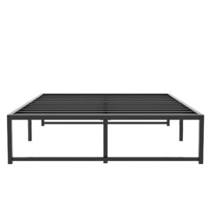 vecelo 14" high queen bed frame/metal platform mattress foundation/no box spring needed