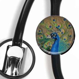 Peacock Personalized Medical Stethoscope Name Tag,Medical Stethoscope Name Tag,Nurse Doctor Name Tag Stethoscope ID Tag Customized