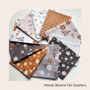 Fabric Shoppe- Set of 10 Fat Quarter Bundle, Moody Blooms Fabric, 100% Cotton Fabric in a Variety of Beautiful Prints, Quilting Fabric, for Quilts, Sewing, Crafts, or Patchwork (Moody Blooms)