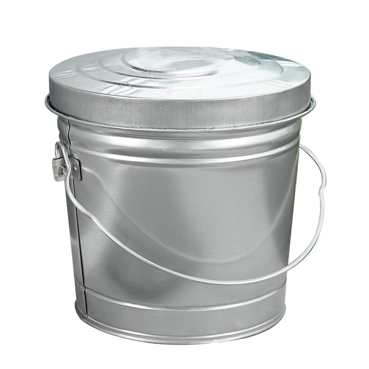 Plexon 6-Gallon Galvanized Steel Trash Can with Locking Lid