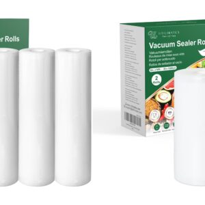 UTILIMATES Vacuum Sealer Bags Rolls Bundle, 11 in 16 ft 3 Rolls and 8 in 50 ft 2 Rolls, BPA-free Puncture Prevention Heavy Duty Vacuum Sealer Bags for Food