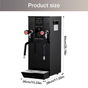 Commercial Milk Frother | 12L Milk Steamer Machine | 110 V 2000W Milk Foamer, Steam Milk Frothing Machine For Espresso Coffee Tea Coffee Shop Dessert Shop (Black)