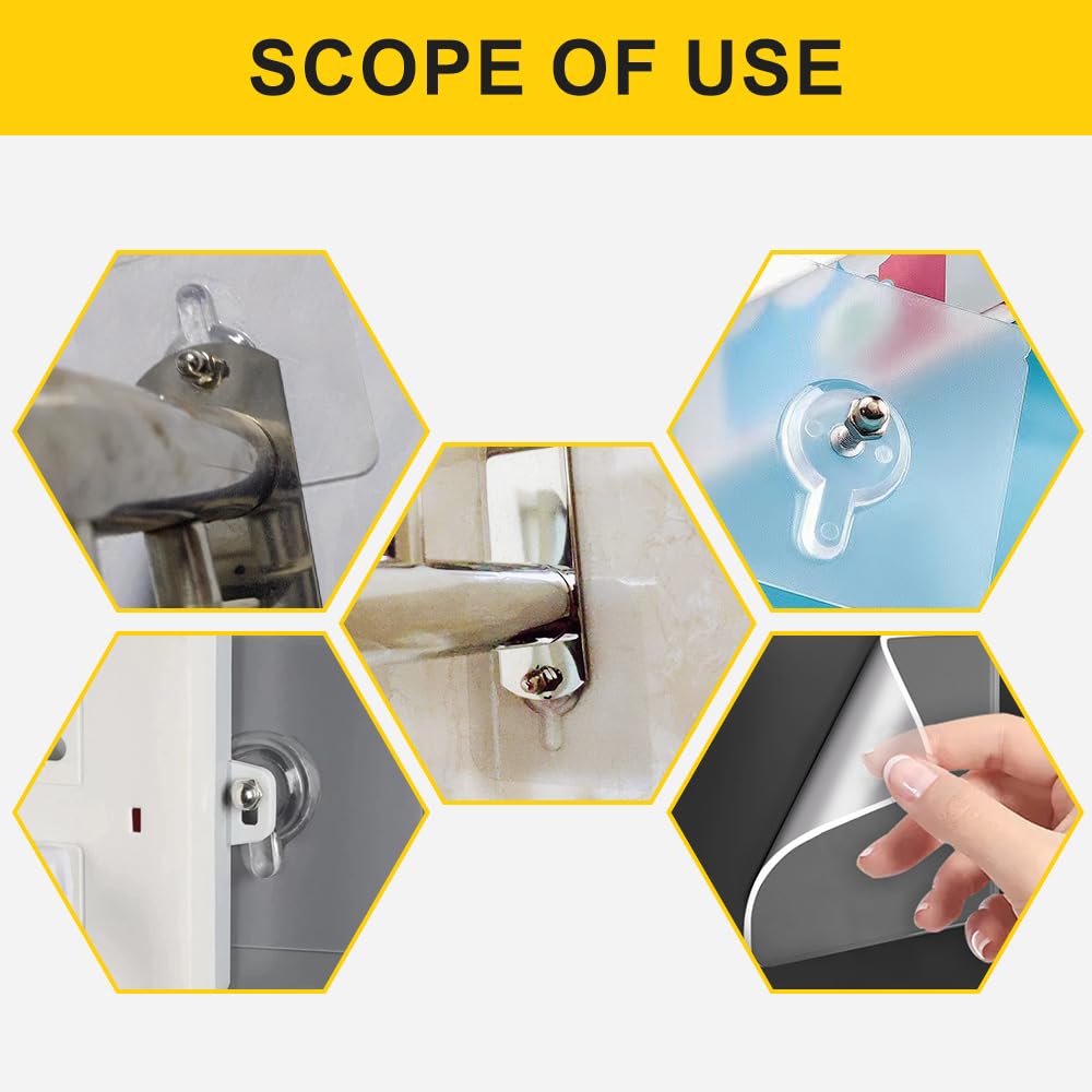 Drill Free Adhesive Hooks, 2024 New Model Wall Hooks, Wall Hooks for Hanging, Nailless Wall Hangers, Waterproof, Rust-Proof and Oil-Proof Nailless Wall Hangers, Wall Hooks for Home, Office (6pc)