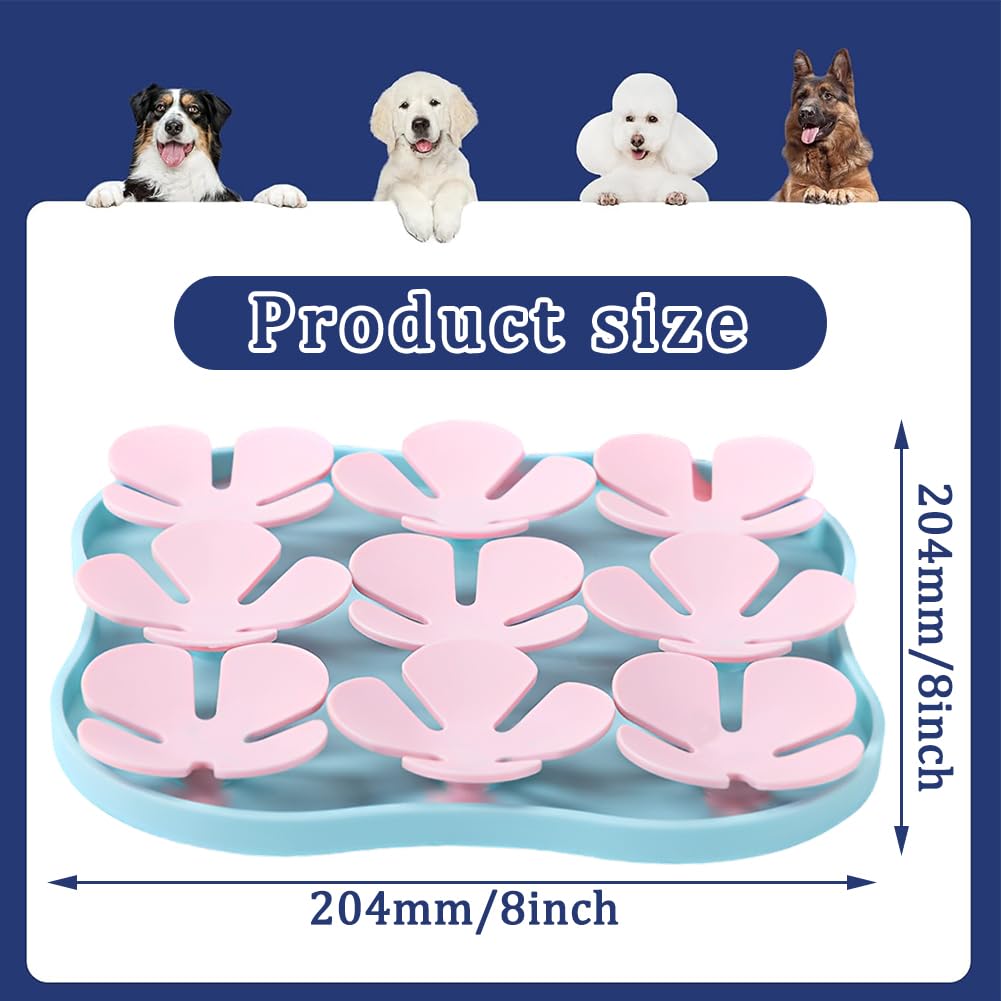 Slow Feeder Dog Bowls Silicone Slow Feeder Lick Down Eating Pet Calming Mat Anxiety Relief Training Wet Food Lick Pad with Suction Cup Interactive Feed Game Toy All Breed Dogs