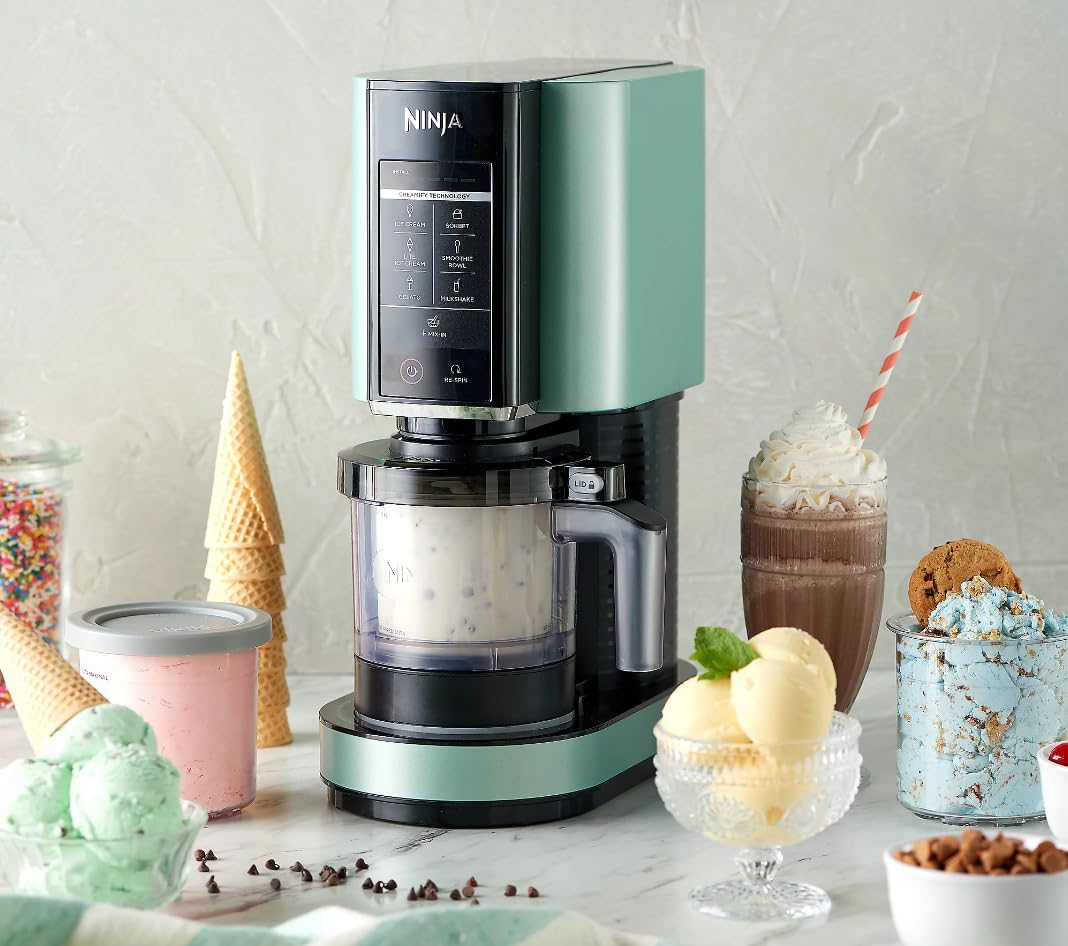 Ninja NC301 CREAMi, Ice Cream, Gelato, Milkshake, Sorbet, and Smoothie Bowl Maker, 7 One-Touch Programs, Green (Renewed)