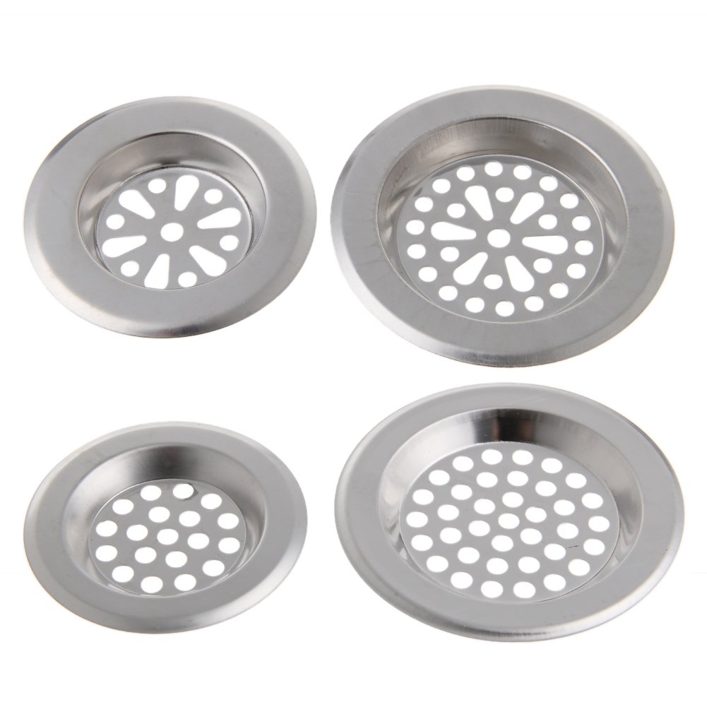 Stainless Steel Mesh Sink Strainer Kitchen Bath Hair Catcher Trap Drain Filter