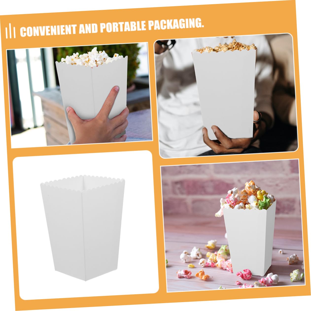 GETAJGHSD 36pcs Box Popcorn Boxes Bulk Paper White Popcorn Boxes Paper Popcorn Boxes Popcorn Buckets for Movie Night