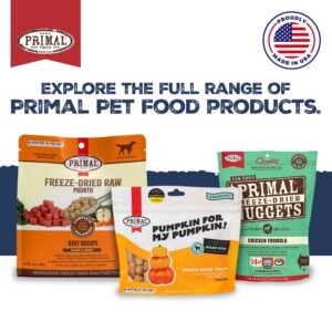 Primal Freeze Dried Dog Bundle, Beef Food Nuggets 14oz, Chicken & Peanut Butter Treats 2oz, Chicken & Banana Treats 2oz, Grain Free, High Protein, High Protein with Probiotics