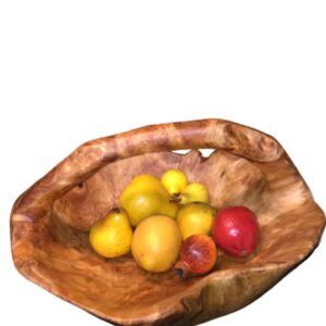 Live Edge Wood Basket with Handle (Large 14-15")