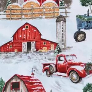 Christmas Tree Farm Cotton Fabric - Precut Fabric by The Yard - One Yard