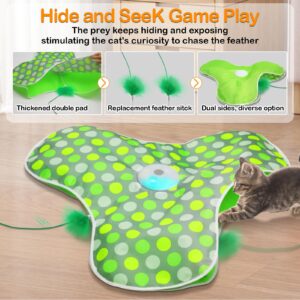 umosis Interactive Cat Toys Rechargeable,Moving Concealed Feathers,Real Mouse Squeaky,Touch Activated Cat Kitten Toy Cat Exercise Toys for Indoor Bored Adult Cats