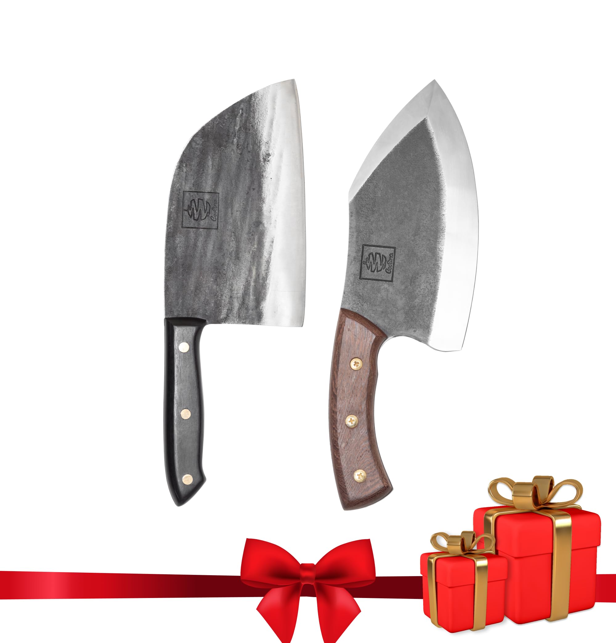 COOLINA The Real Duo Lixy & Promaja High Carbon Steel Knife Set, Butcher's Knife for Meat & Bone, Versatile Chef’s Knife for Chopping & Dicing, Full Tang, Ergonomic Handles, Perfect for BBQ & Grill