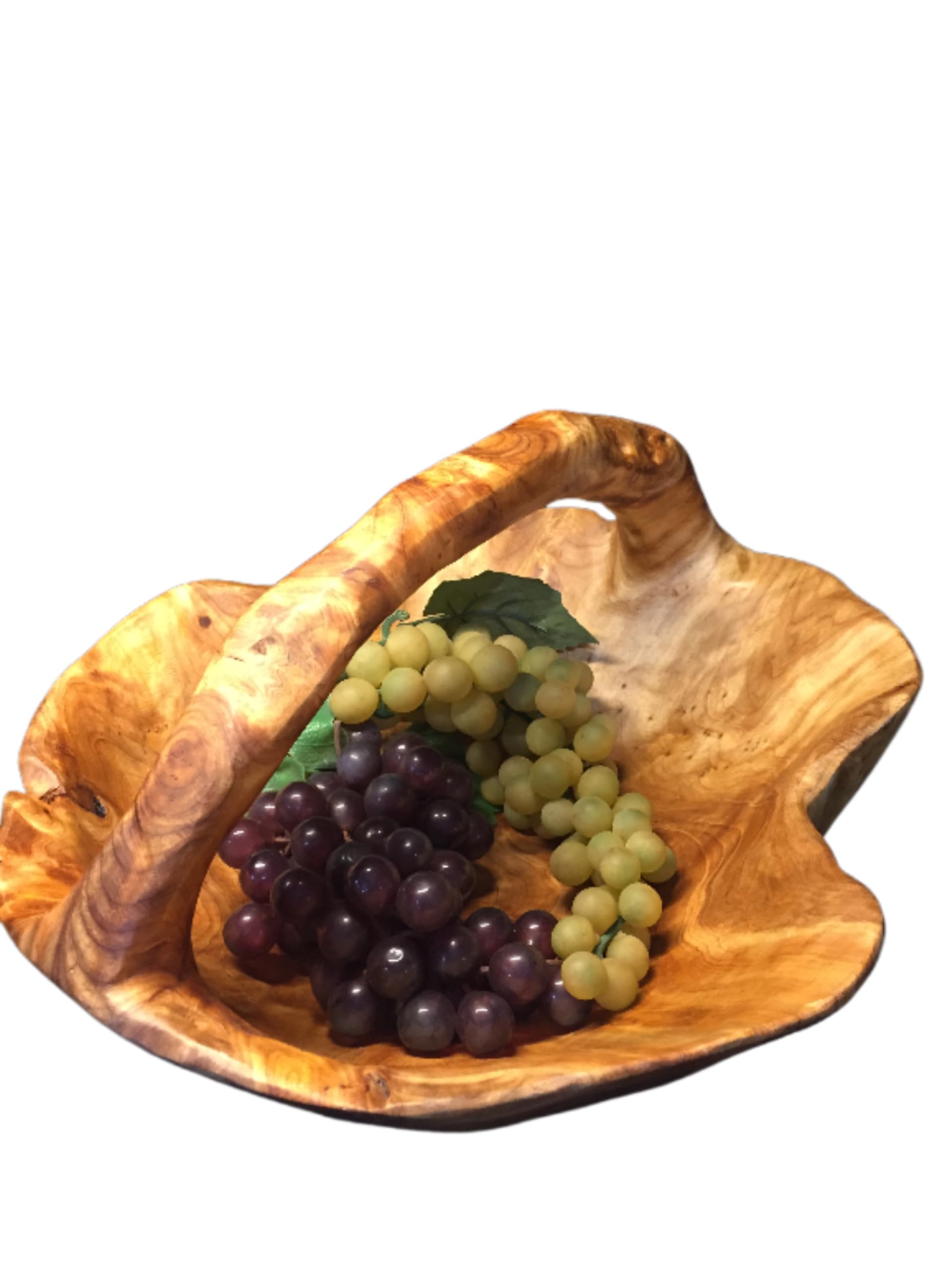 Live Edge Wood Basket with Handle (Large 14-15")