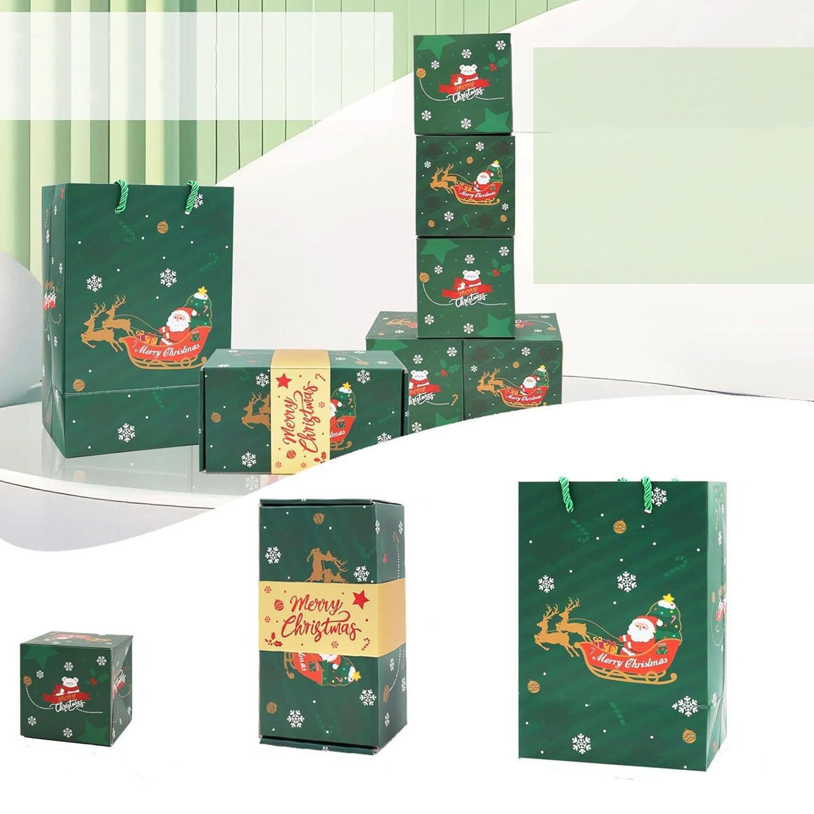 Surprise Gift Box Explosion for Money, Pop Up Money Gift Box for Cash Gift, Merry Christmas Surprise Box Gift Box for Christmas Birthday Anniversary Valentine (Green, 10 Boxes)