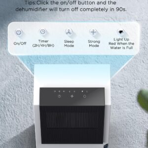 Dehumidifier for Basement with Drain Hose, EasyAcc 2024 Newly [ Rotary 10X Fast Dehumidification/1500 Sq. Ft/Timer/3000ml Per Day] 2 Modes Quiet Portable Dehumidifier for Bedroom Bathroom Large Room