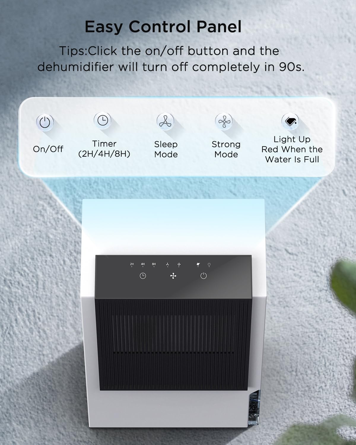 Dehumidifier for Basement with Drain Hose, EasyAcc 2024 Newly [ Rotary 10X Fast Dehumidification/1500 Sq. Ft/Timer/3000ml Per Day] 2 Modes Quiet Portable Dehumidifier for Bedroom Bathroom Large Room