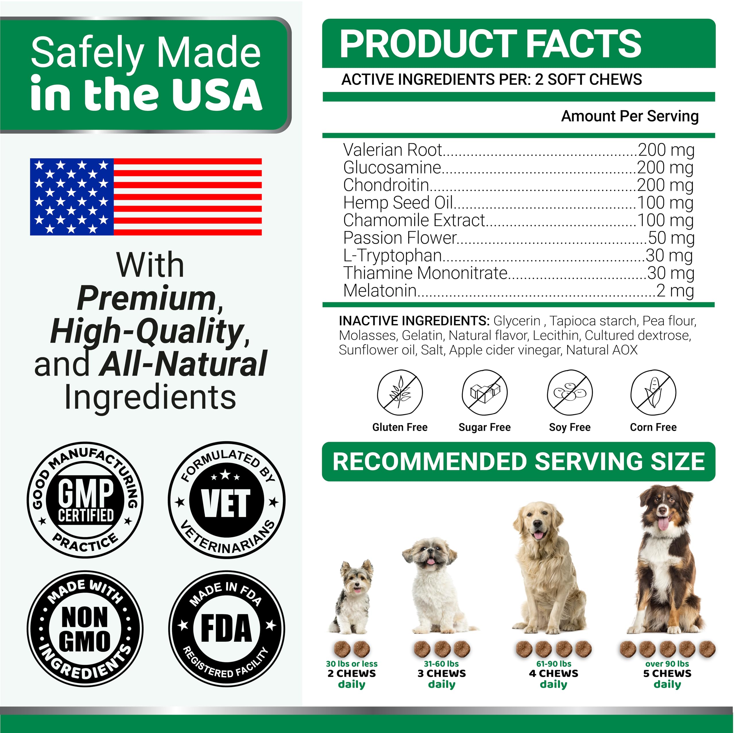 Hemp Calming Chews for Dogs Anxiety - Advanced Dog Calming Treats - 170 Dog Calming Chews - Anxiety Relief Treats - Hemp Oil - Separation Aid, Stress, Hip and Joint Supplement for Dogs Health Support