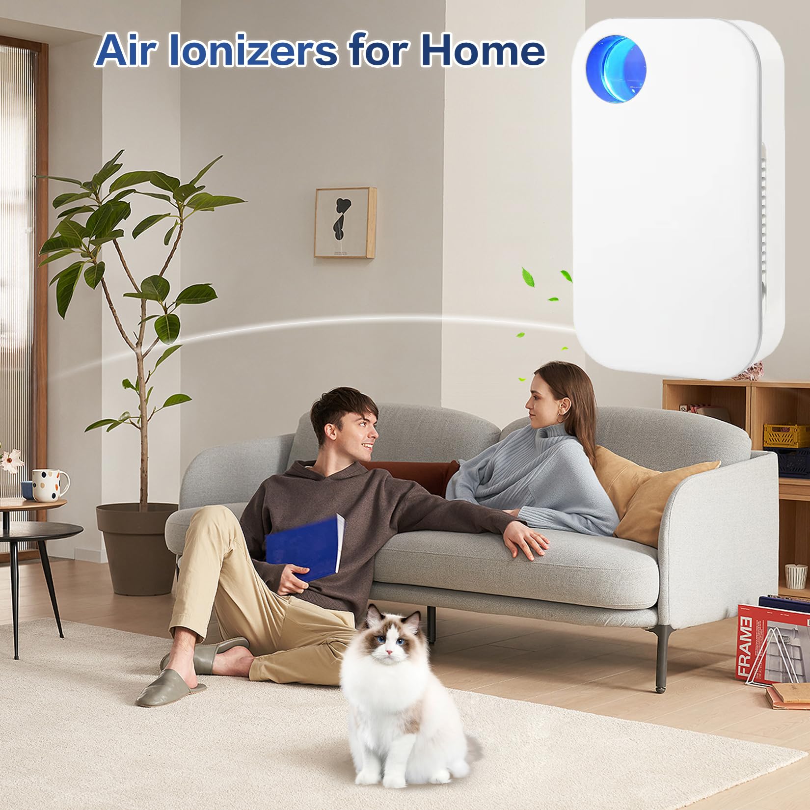 Ion Air purifiers for Home Plug in,Plug in Air Ionizers for Home Portable and Quiet Ionic Air Purifier for Bedroom Toilet Office Kitchen and Pets (2pack)