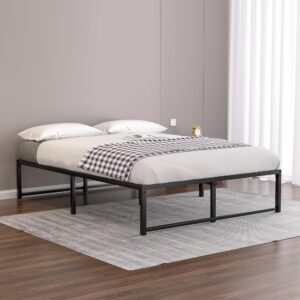 VECELO 14" High Queen Bed Frame/Metal Platform Mattress Foundation/No Box Spring Needed