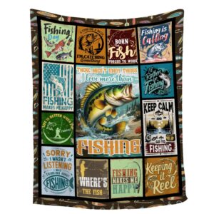 fish blanket,fishing gifts for men,fishing lovers blanket gift,fathers day fishing gifts for men,gifts for fisherman,dad,boys,birthday gifts for men who love fishing throw blankets,kids size-40"x50"