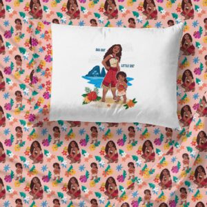 Jay Franco Disney Moana Twin Size Sheet Set - Super Soft 3 Piece Bedding Set with Pua and Simea - Tropical Floral Microfiber Sheets Includes Reversible Pillow Cover