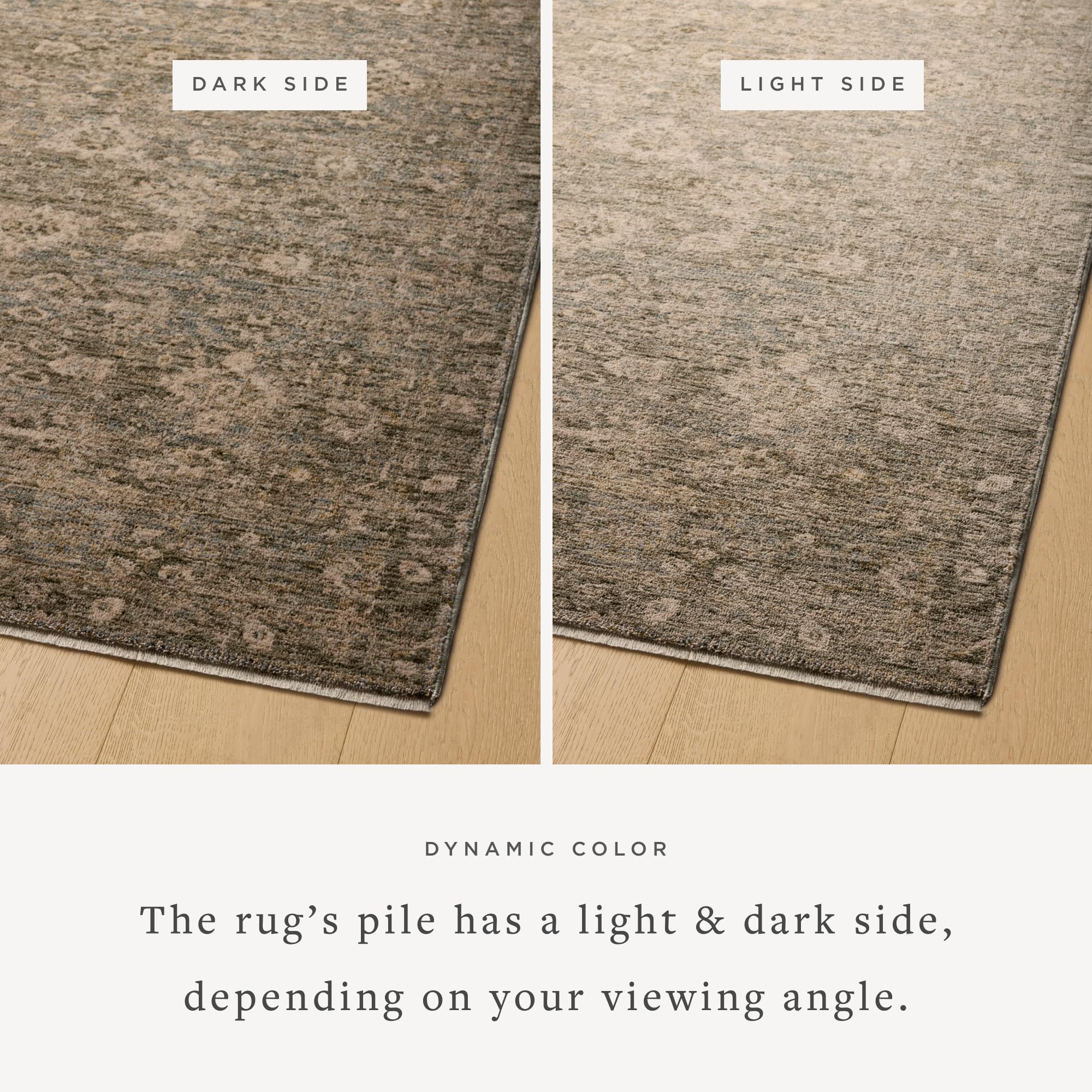 Loloi Magnolia Home by Joanna Gaines Junie Collection JUE-06 Lagoon/Natural 7'-10" x 10'-2", .38" Pile Height, Area Rug