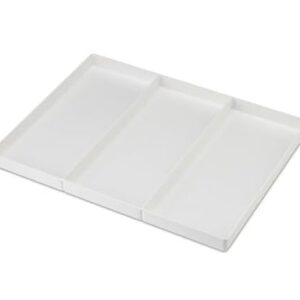 AmeriCan Goods 3/Pieces Dental 3/Section Large Drawer Organizer Tray, Dental Supply Cart Section Divided White Tray for Medical/Dental Supply