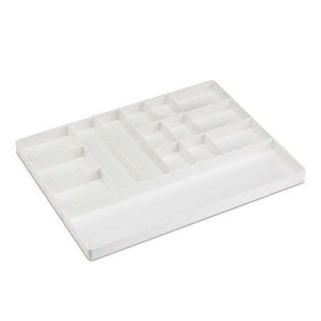 AmeriCan Goods 3/Pieces Dental 15/Section Large Drawer Organizer Tray, Dental Supply Cart Section Divided White Tray for Medical/Dental Supply