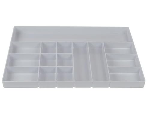 AmeriCan Goods 3/Pieces Dental 15/Section Large Drawer Organizer Tray, Dental Supply Cart Section Divided White Tray for Medical/Dental Supply