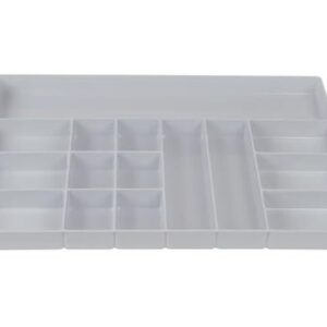 AmeriCan Goods 3/Pieces Dental 13/Section Large Drawer Organizer Tray, Dental Supply Cart Section Divided White Tray for Medical/Dental Supply