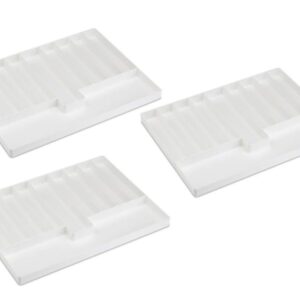 AmeriCan Goods 3/Pieces Dental 4/Section Large Drawer Organizer Tray, Dental Supply Cart Section Divided White Tray for Medical/Dental Supply