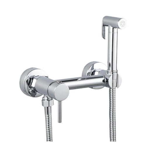 ifgswopq Brass Bidet Faucet Gold Toilet Faucet Handheld Toilet Bidet Sprayer Hygienic Shower Hot and Cold Mixer Shower Head (Color : A5090GN) (A5090)