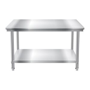 kitchen work table scratch resistent and antirust metal stainless steel work table with adjustable table foot scratch resistent for commercial kitchen, restaurant, hotel and garage