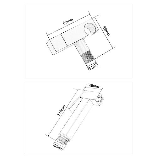 ifgswopq Bidet Sprayer Kit for Toilet,Toilet Jet Spray Portable,Toilet Sprayer Bidet,All Copper Toilet Spray Companion Set,Gun Gray (Gun Gray)