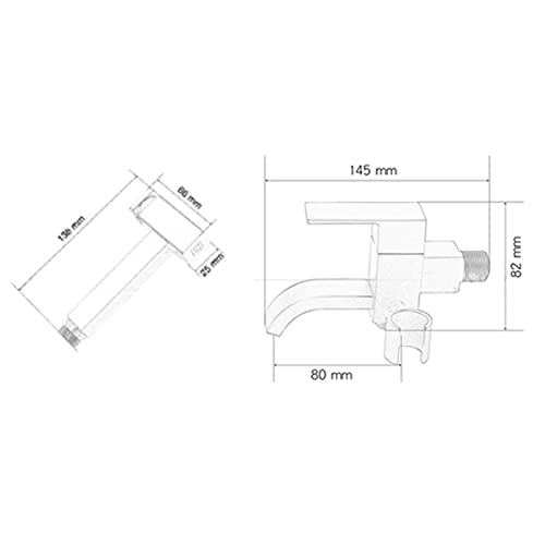 ifgswopq Handheld Bidet Sprayer with Tap Attachment Cold Water Bidet Shower Head and Hose Toilet Jet Spray for WC Brass Gold Toilet Douche Spray Kit,1.5m ()