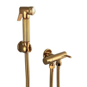 ifgswopq hand held toilet bidet sprayer gold bidet sprayer head for toilet bidet sprayer kit for toilet multi-function all-copper pressurized flush,gold,b (gold b) (gold b)