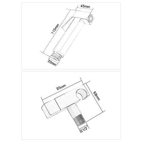 ifgswopq Bidet Sprayer Kit for Toilet,Bidet Sprayer for Toilet from Shower,Bidet Sprayer with Hose,Copper Toilet Spray Companion Set,Chrome (Chrome)