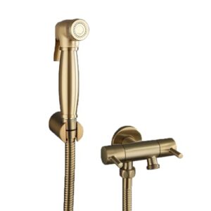 ifgswopq hand held toilet bidet sprayer brushed gold hand bidet sprayer for toilet bidet toilet sprayer jet kit pressurized flush all copper,brushed gold,c (brushed gold c) (brushed gold c)