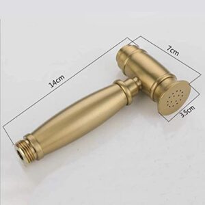 ifgswopq Tub Taps, Brass Hot and Cold Water Bidet Bathroom Hand Shower Bidet Toilet Sprayer Hygienic Shower Wall Mounted Bidet Tap Set with Booster Nozzle,Brushed Gold(A) ()