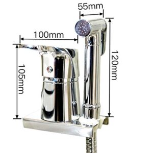 ifgswopq Bidet Faucets Toilet Solid Brass Chrome Handheld Bidet Toilet Portable Bidet Shower Set with Hot and Cold Water Bidet Mixer