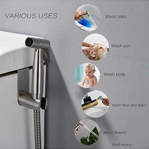 ifgswopq Handheld Toilet Bidet Sprayer Kit Stainless Steel Hand Bidet Faucet for Bathroom Hand Sprayer Shower Self Cleaning