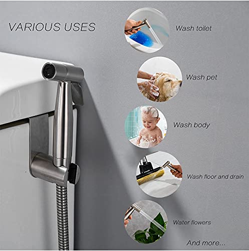 ifgswopq Handheld Toilet Bidet Sprayer Kit Stainless Steel Hand Bidet Faucet for Bathroom Hand Sprayer Shower Self Cleaning